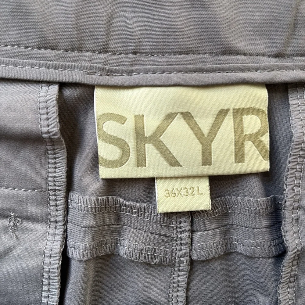 SKYR Chino Pants Mens 36x32‎ Gray Tricot Dynasty Slim Fit Slash Pocket Stretch